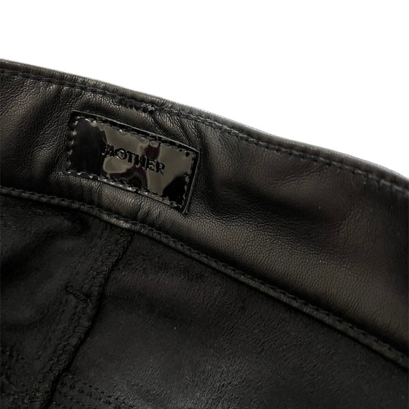Mother Black Faux Leather Wax On Wax Off Insider Ankle Jeans Pants 32 NWT - Picture 5 of 5